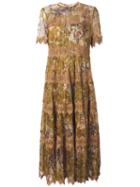 Zimmermann Floral-print Dress, Women's, Size: 8, Yellow/orange, Silk/polyester/spandex/elastane