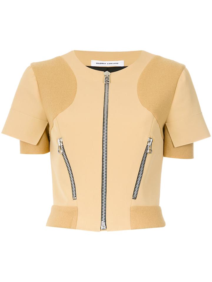 Gloria Coelho Motocross Panelled Blouse - Brown