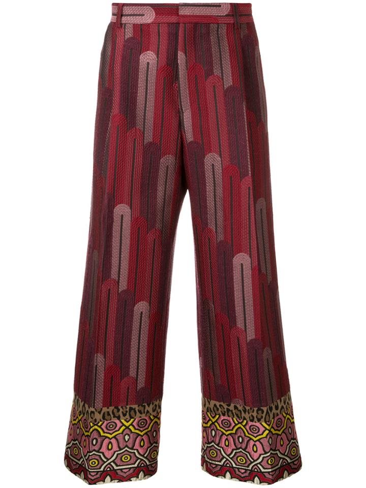 Walter Van Beirendonck Vintage Loop Pattern Trousers - Red
