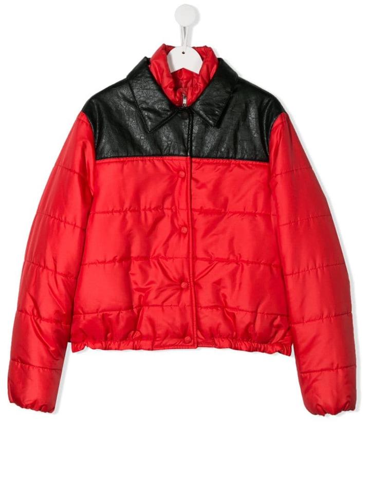 Philosophy Di Lorenzo Serafini Kids Teen Leather-effect Panel Padded