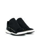 Cinzia Araia Kids Side Zipped Sneakers - Black