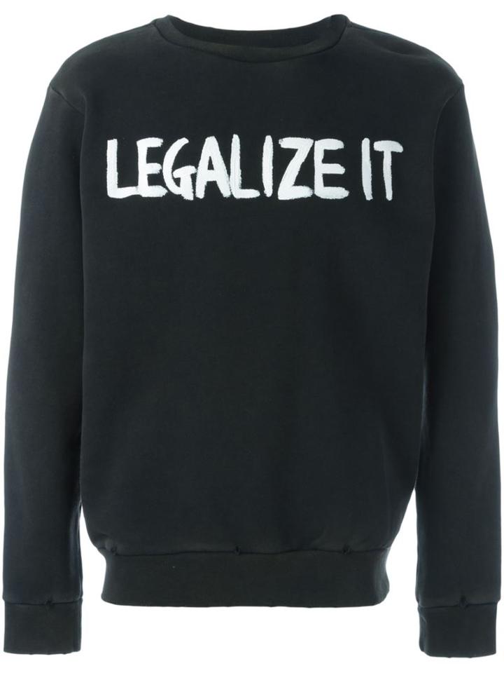 Palm Angels 'legalize It' Sweatshirt, Men's, Size: Xl, Black, Cotton