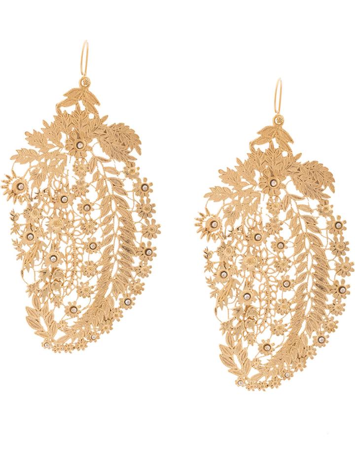 Etro Paisley Filigree Earrings - Yellow & Orange