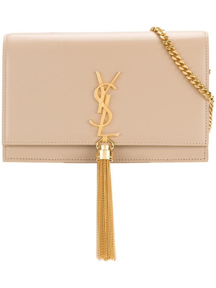 Saint Laurent Kate Tassel Shoulder Bag - Nude & Neutrals