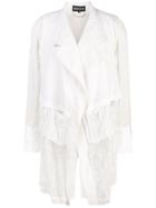 Ann Demeulemeester Multi-material Layered Coat - White