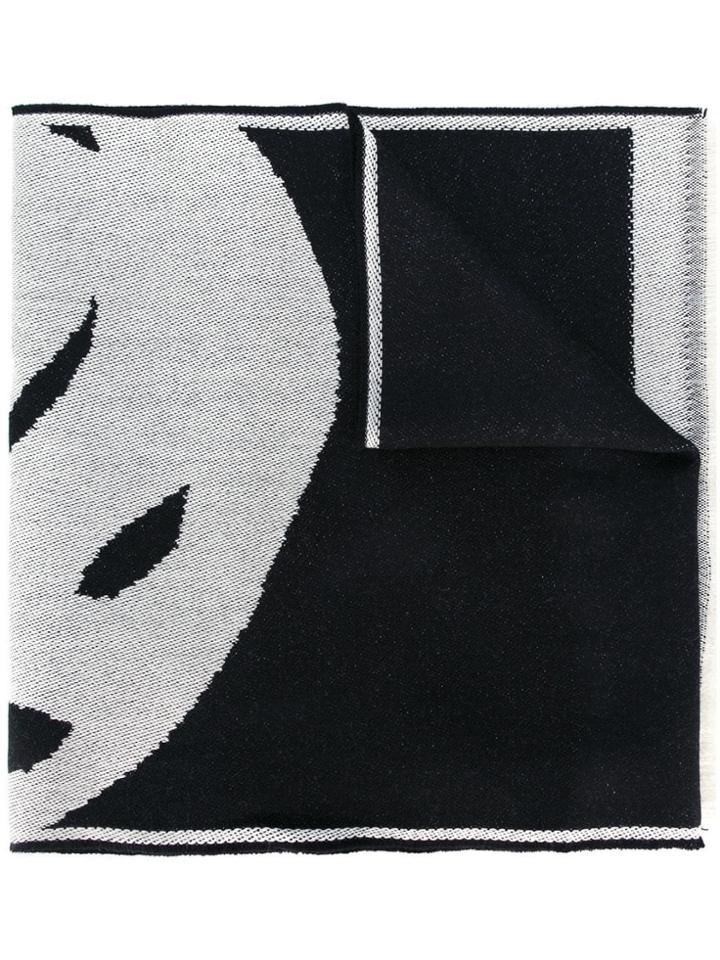 Alexander Mcqueen 'big Skull' Knit Scarf - Black