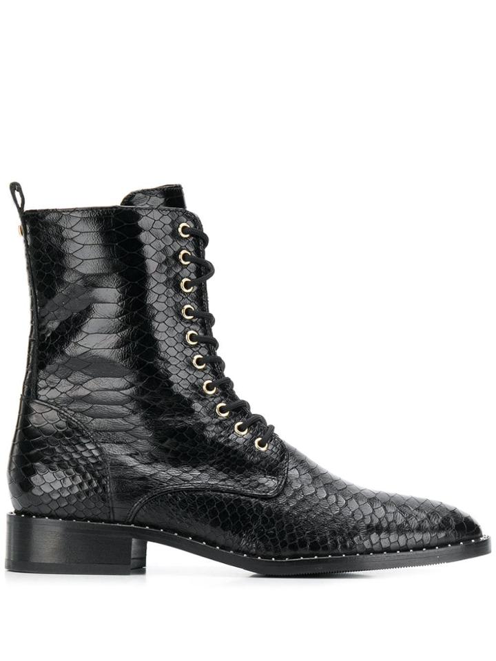 Hogl Crocodile Effect Militar Boots - Black