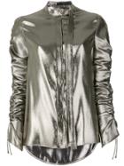 Versace Ruched Detail Blouse - Metallic