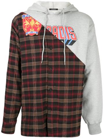 3.paradis Contrast Shirt Hoodie - Red
