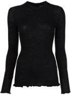 Proenza Schouler Fitted Ribbed Jumper, Women's, Size: Small, Black, Wool