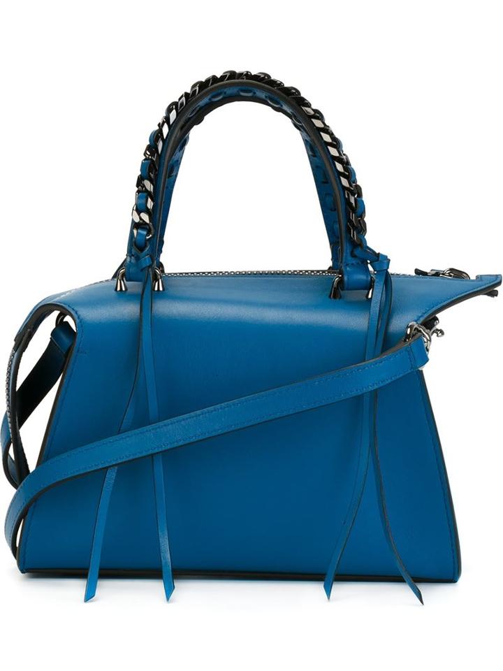 Elena Ghisellini Mini Gabria Tote, Women's, Blue, Calf Leather