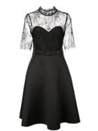 Badgley Mischka Lace Cocktail Dress - Black