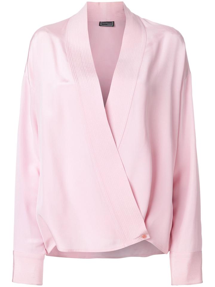 Versace Vintage Wrap Front Shirt - Pink & Purple