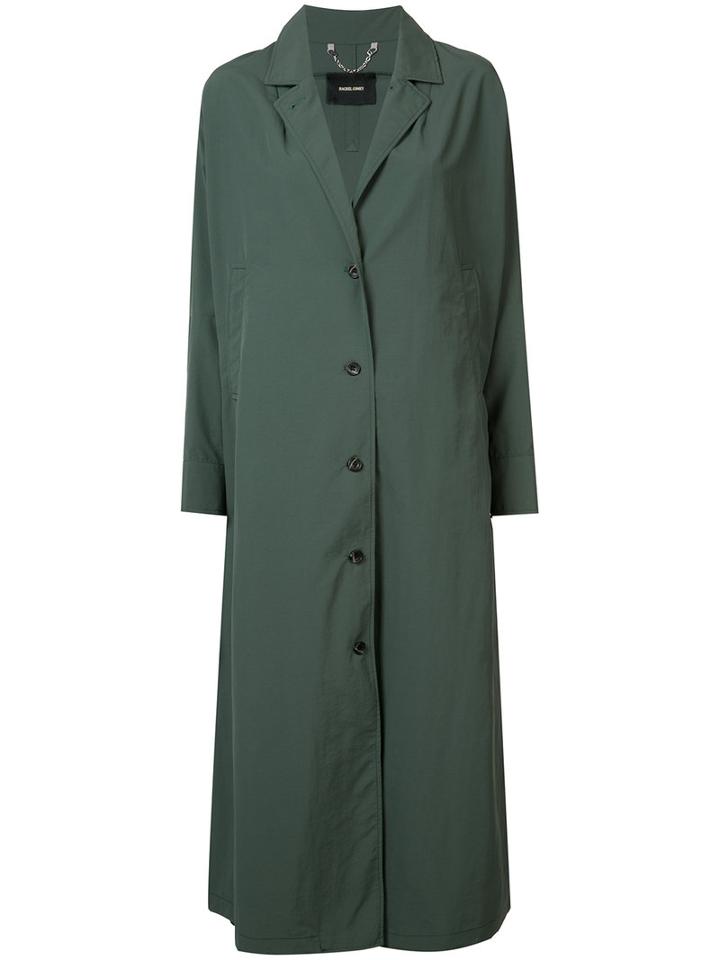 Rachel Comey Single Breasted Trench Coat, Women's, Size: Medium, Green, Nylon