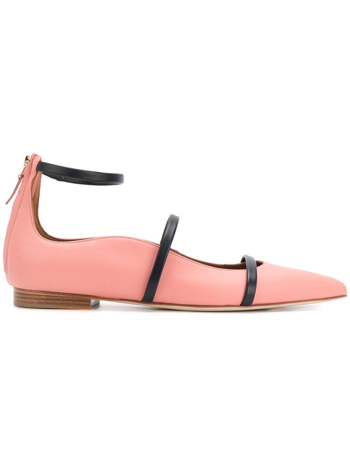 Malone Souliers Pointed Toe Ballerinas - Pink & Purple