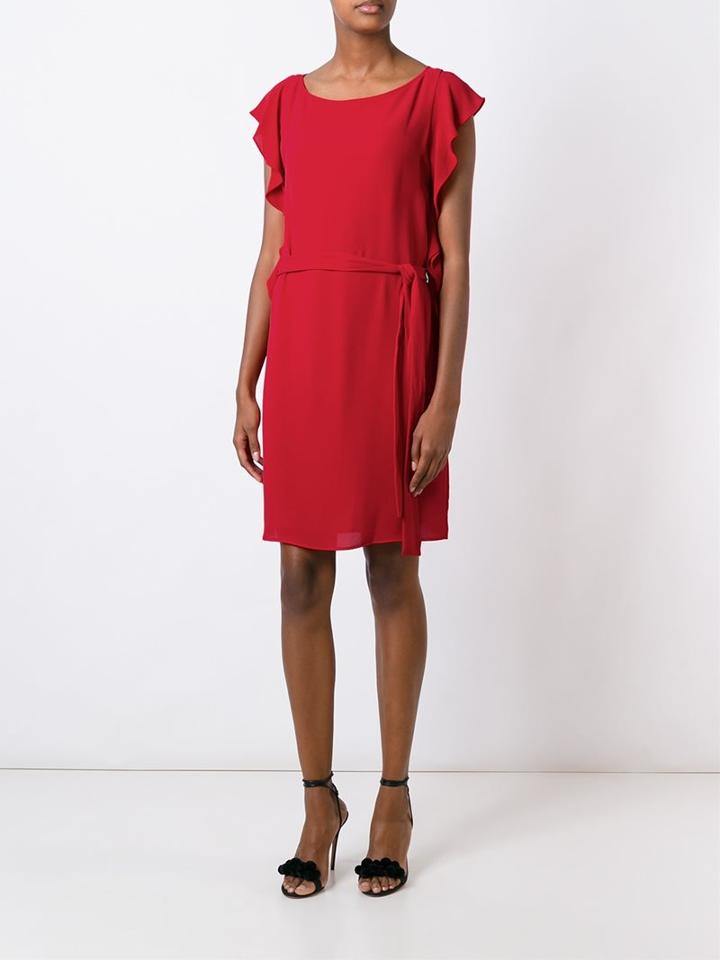 Michael Michael Kors Ruffle Sleeve Belted Dress