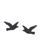 Oscar De La Renta Painted Seagull Earrings - Black