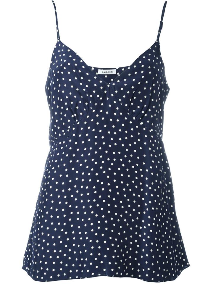 P.a.r.o.s.h. Dots Print Cami Top - Blue