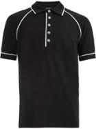 Balmain Contrast Stripes Polo Shirt - Black