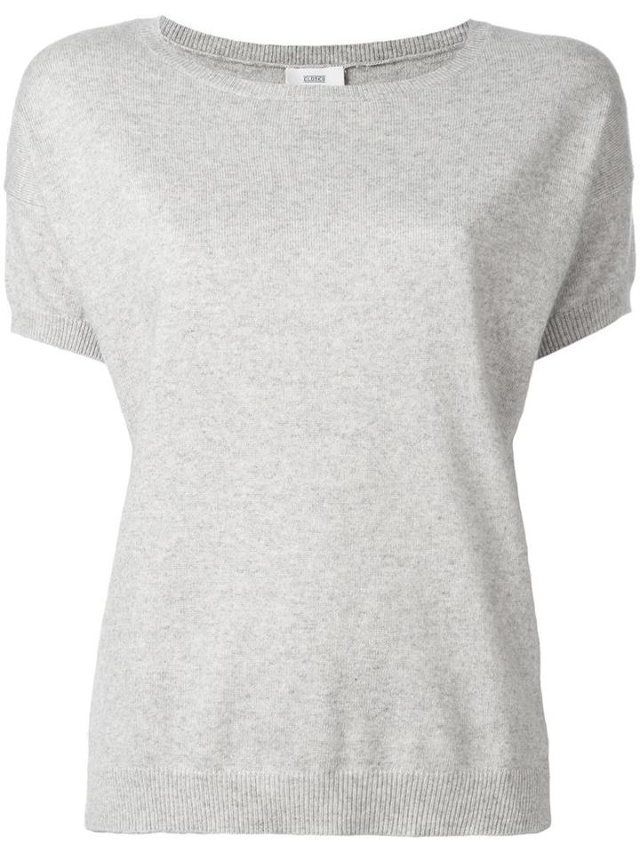 Closed Boat Neck Knitted Top, Women's, Size: Large, Grey, Nylon/viscose/cashmere/wool