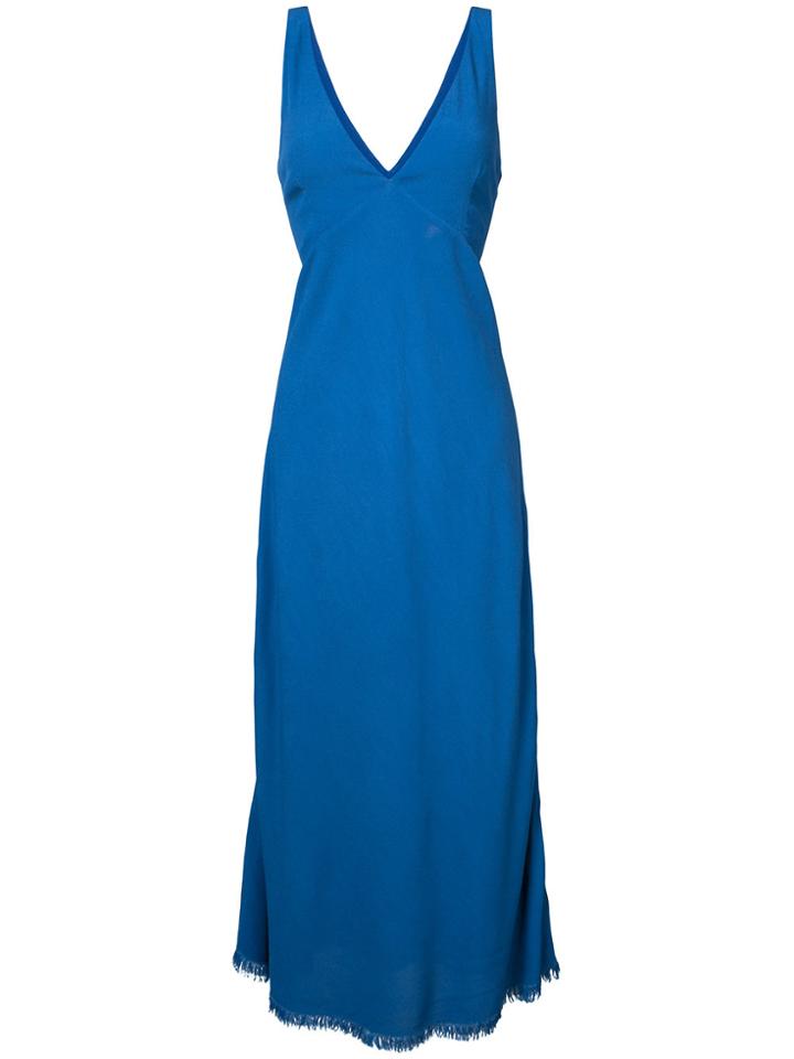 Raquel Allegra Plunge Neckline Dress - Blue