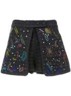 Andrea Bogosian Layered Appliqué Shorts - Blue