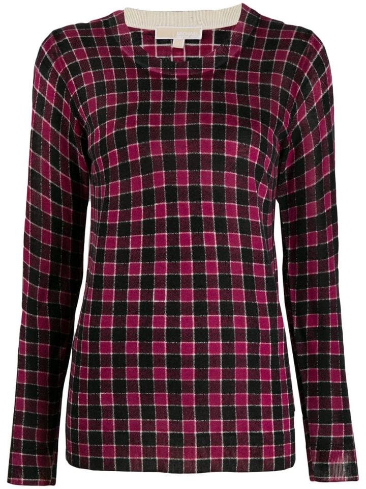 Michael Michael Kors Plaid Knit Jumper - Purple