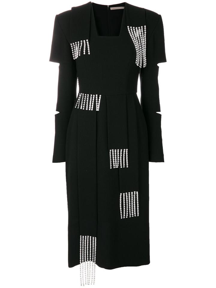 Christopher Kane Crystal Crepe Dress - Black