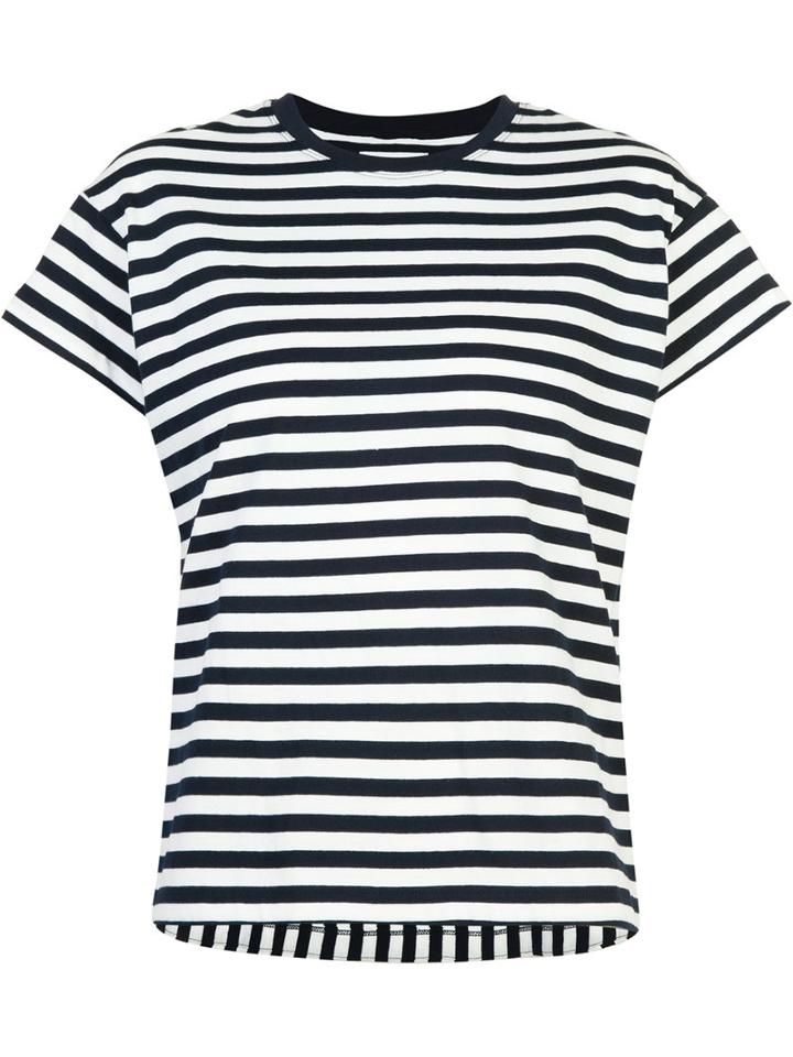 Derek Lam 10 Crosby Striped T-shirt, Women's, Size: Xs, Black, Cotton
