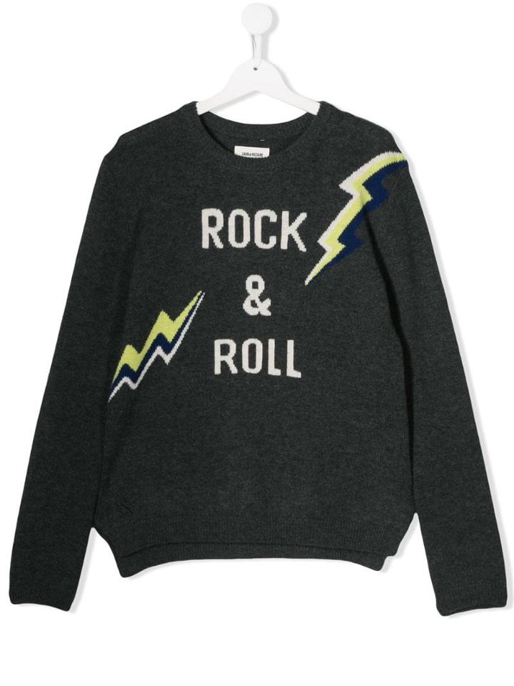 Zadig & Voltaire Kids 'rock & Roll' Jumper - Grey