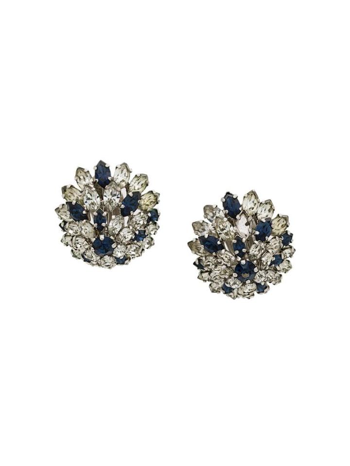 Christian Dior Pre-owned Oversized Clip On Earrings - Silver