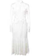 Jonathan Simkhai Mixed Lace Long Sleeve Dress - White