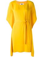 Mm6 Maison Margiela Belted Flutter Sleeve Dress