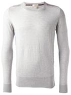 Burberry Crew Neck Jumper, Men's, Size: Medium, Grey, Cotton/cashmere