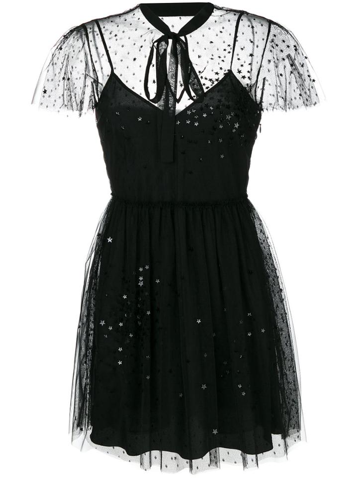 Red Valentino Sequin Embellished Mini Dress - Black