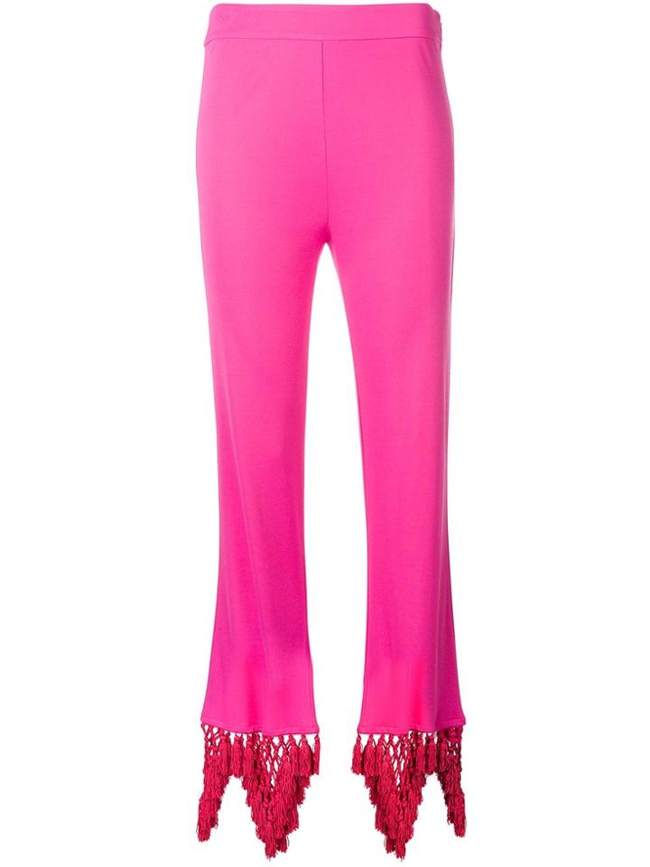 Emilio Pucci Macramé Fringed Hem Trousers - Pink