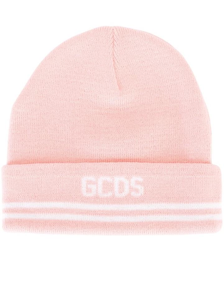 Gcds Logo Print Beanie, Men's, Pink/purple, Cotton