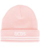 Gcds Logo Print Beanie, Men's, Pink/purple, Cotton