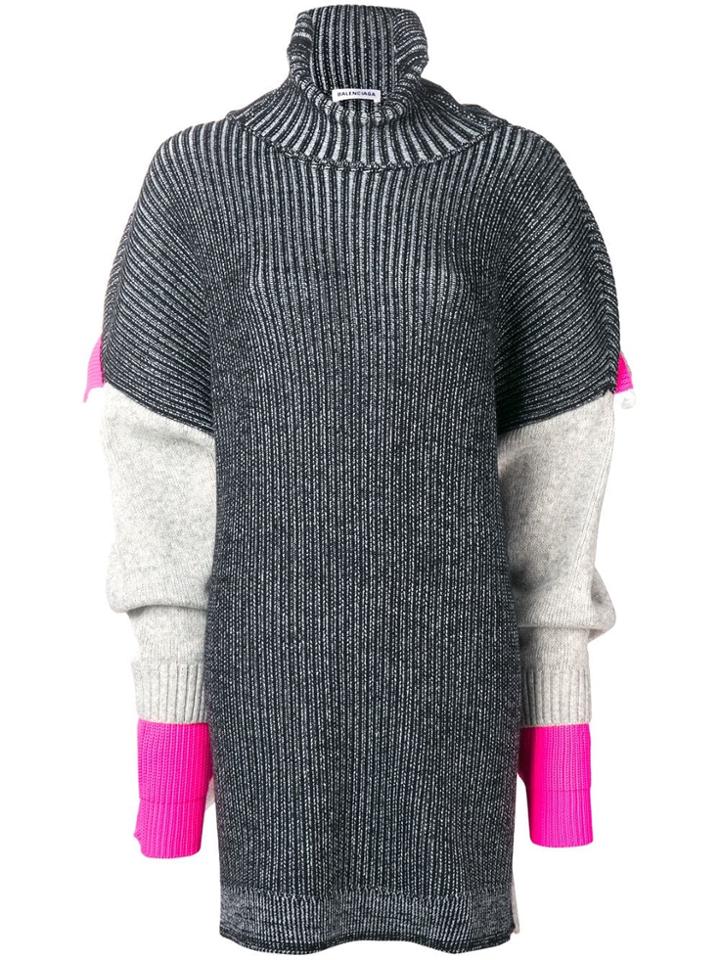 Balenciaga Knitted Panel Jumper - Black