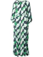 Layeur Geometric Print Maxi Dress - Green