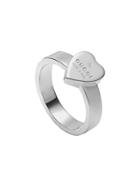 Gucci Heart Ring With Gucci Trademark - Silver