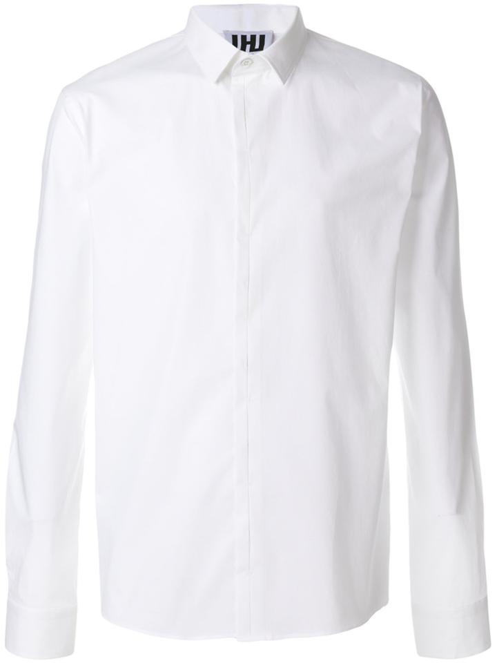 Les Hommes Urban Hidden Button Placket Classic Shirt - White