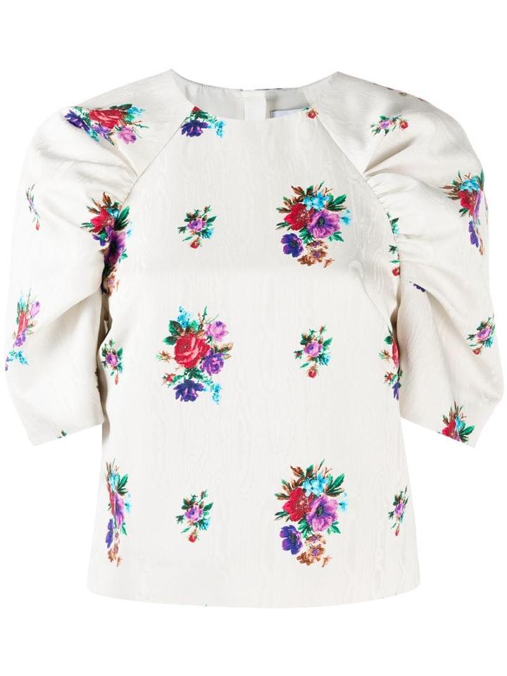 Msgm Floral-print Blouse - Neutrals