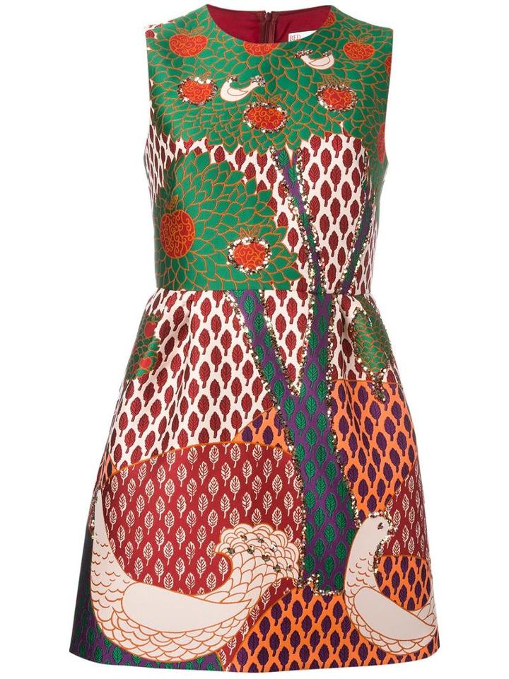 Red Valentino Tree Jacquard Dress, Women's, Size: 40, Polyester/acetate