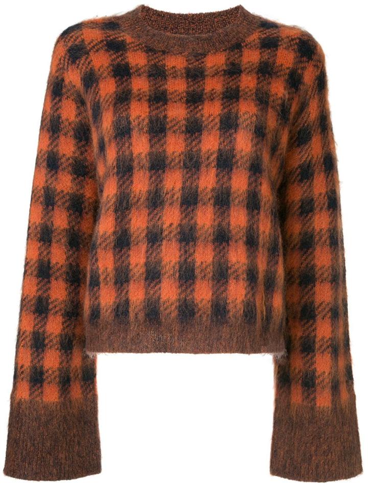 Sea Checked Knit Jumper - Red