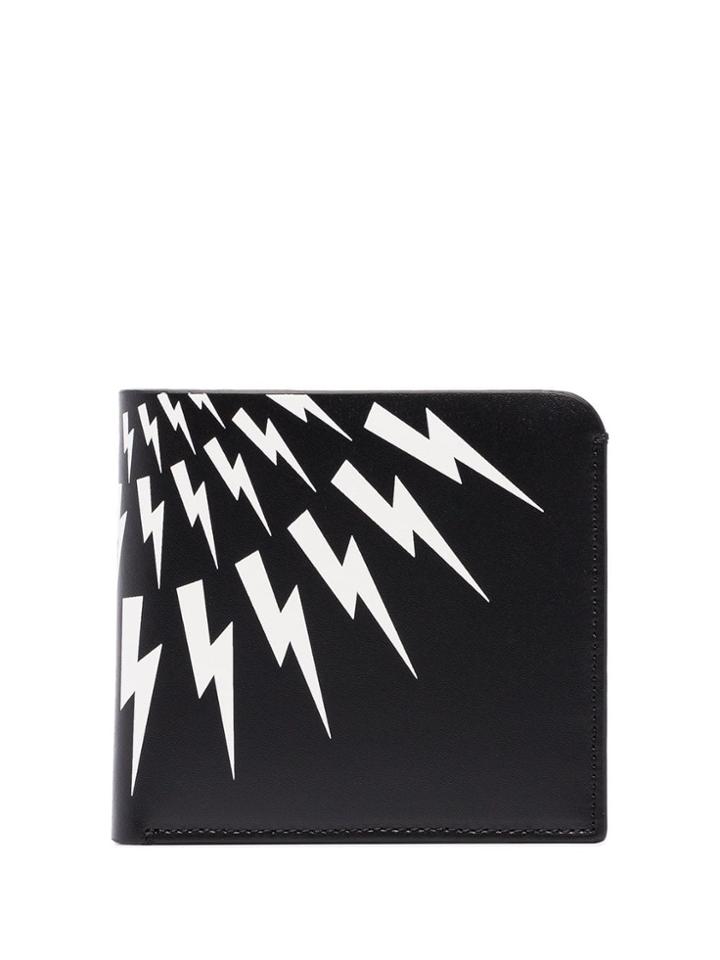 Neil Barrett Thunderbolt Print Wallet - Black