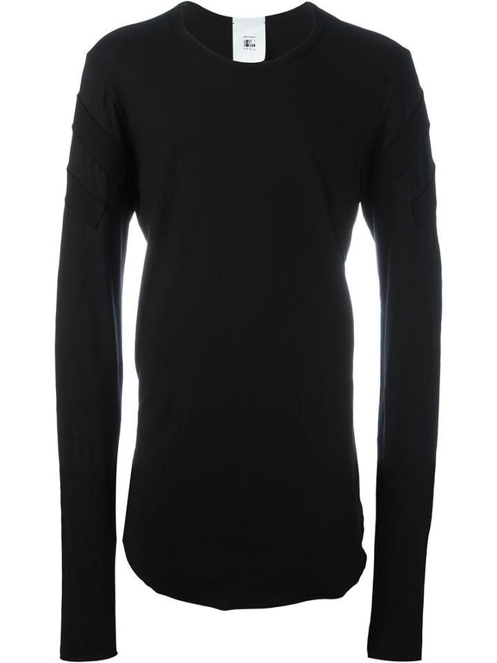 Lost & Found Rooms Patched Long Sleeve T-shirt, Men's, Size: Small, Black, Cotton