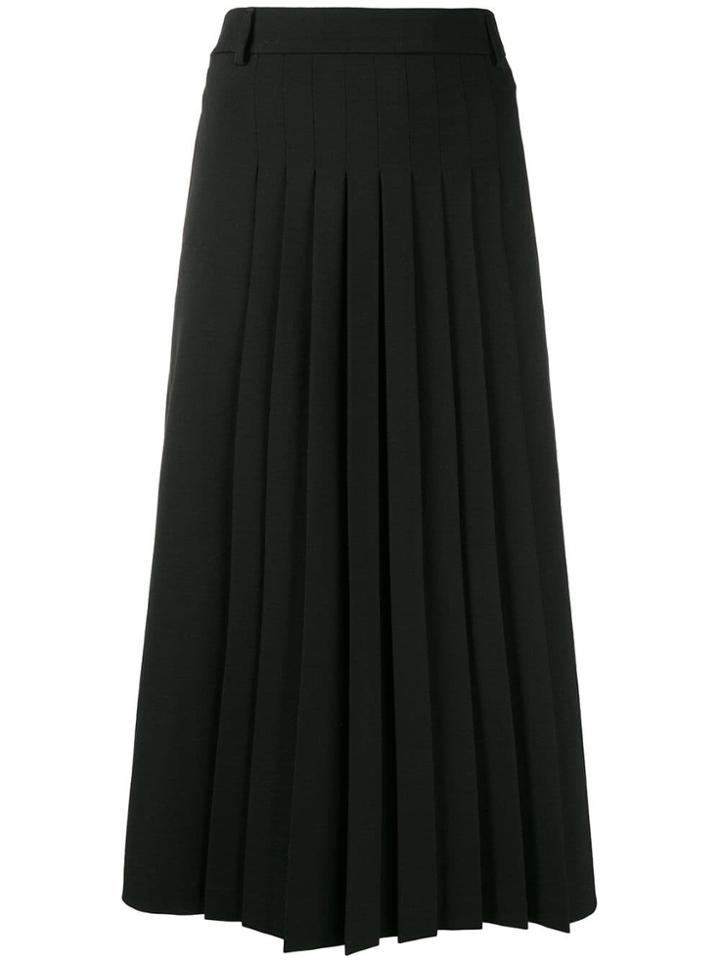 Red Valentino Pleated Mid Skirt - Black