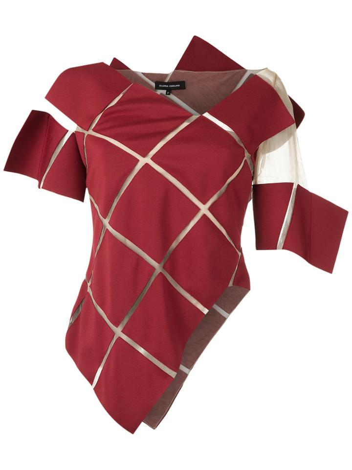 Gloria Coelho - Asymmetric Top - Women - Polyamide - P, Red, Polyamide