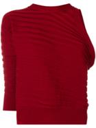 Cédric Charlier Single Sleeve Sweater - Red